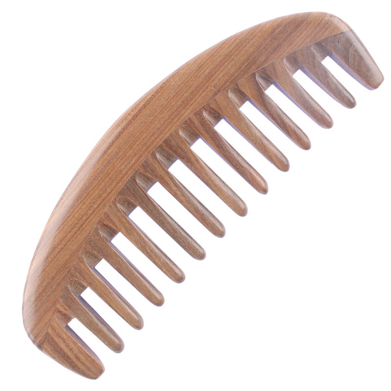 Breezelike Wide Tooth Hair Comb - Natural Detangling Wooden Comb for Curly Hair - No Static Sandalwood Comb for Women and Men - Image 3